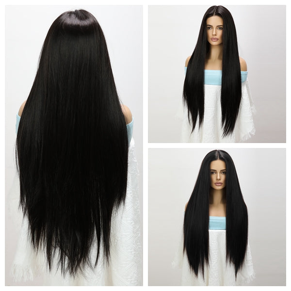 34 Inches Black Straight Hair Lace Front gift box