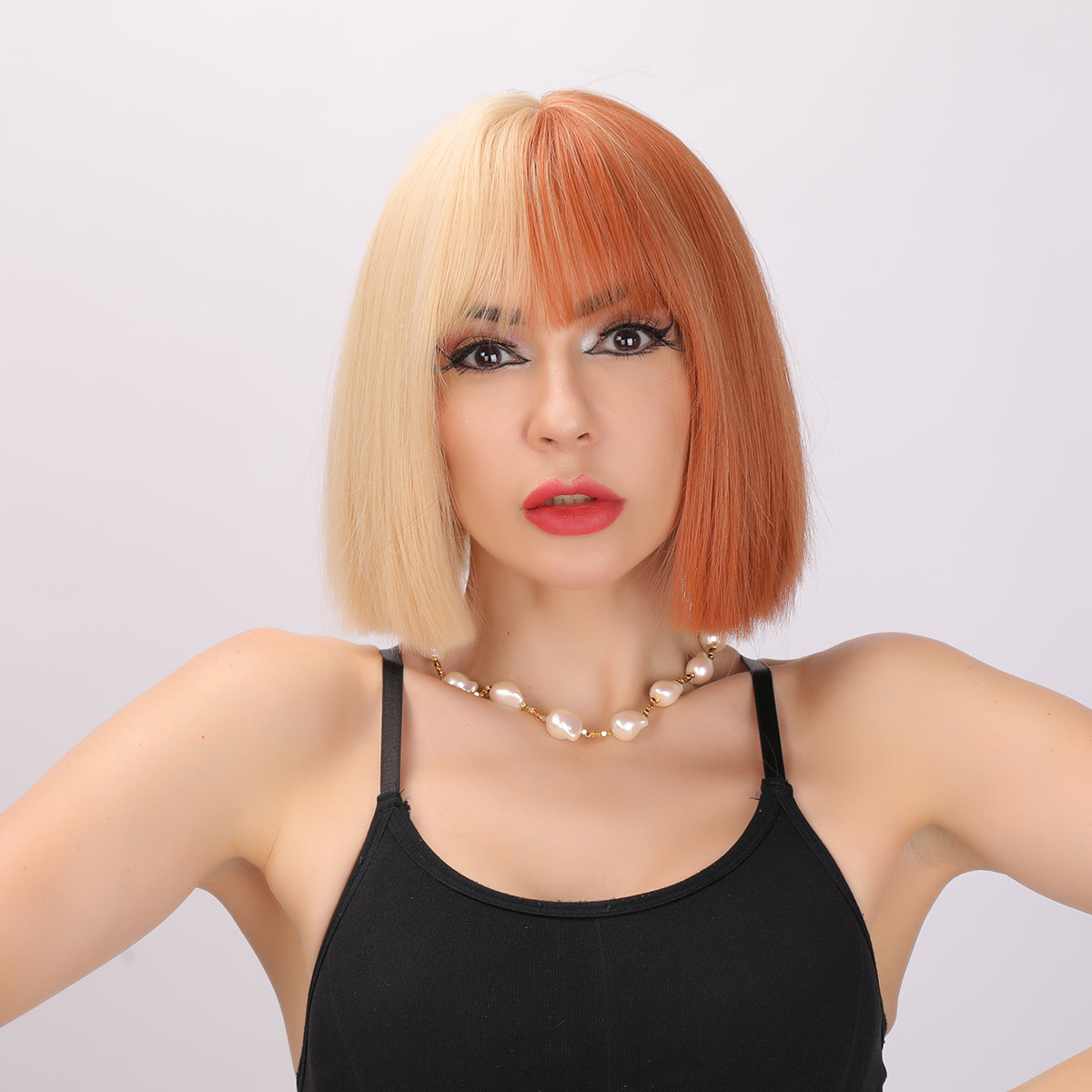 12 Inches | Blonde Orange | Daily Style |Straight Hair