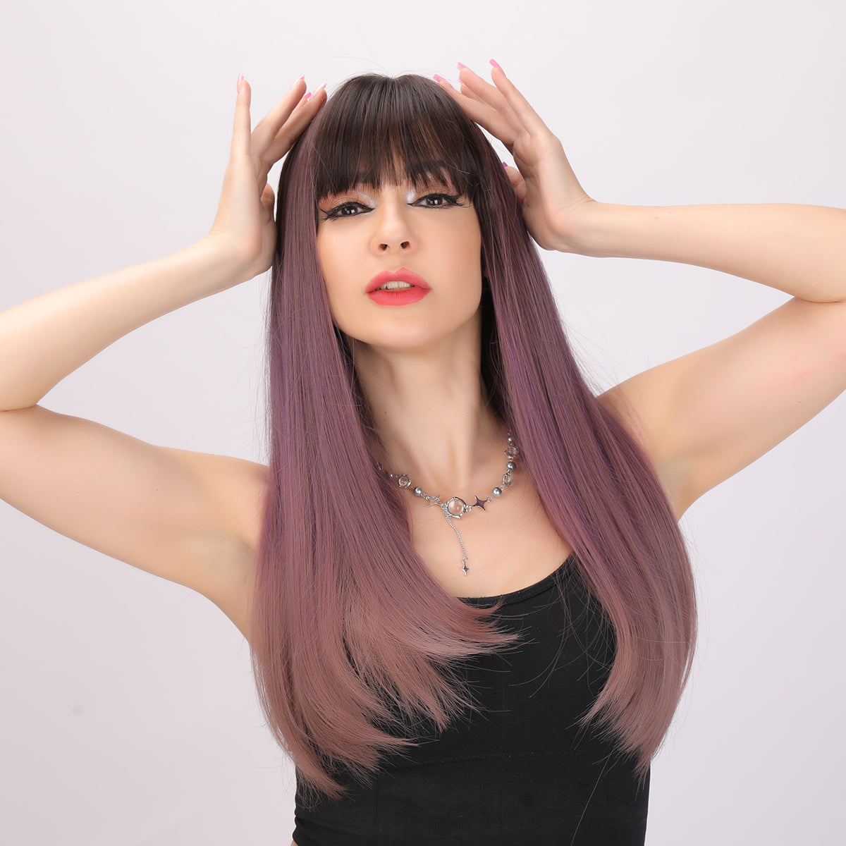 24 Inches | Omber Purple | Daily Style| Straight Hair