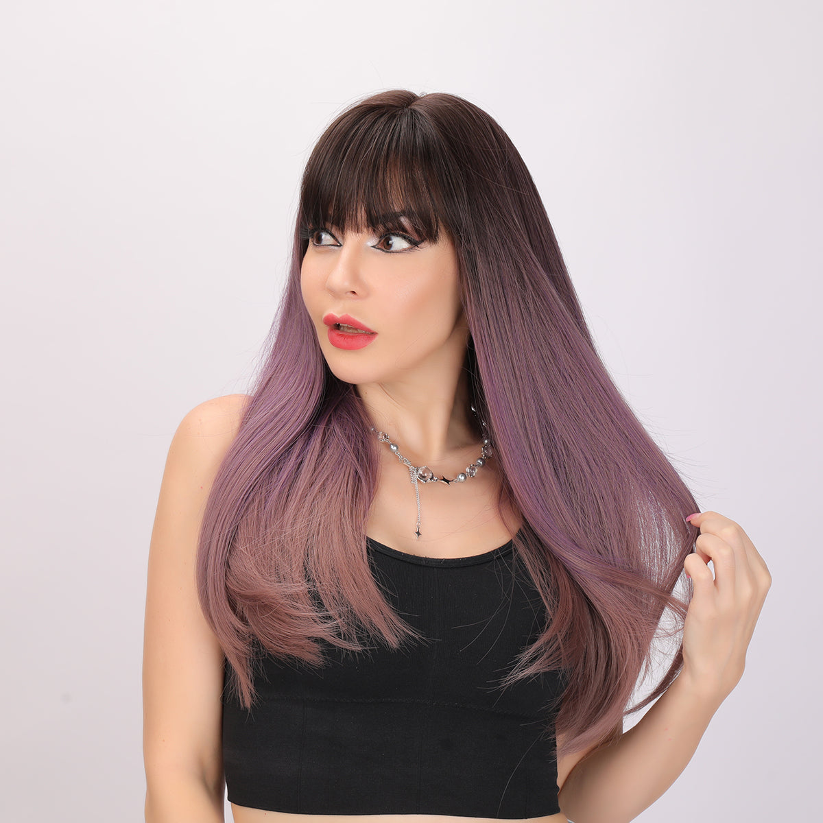 24 Inches | Omber Purple | Daily Style| Straight Hair