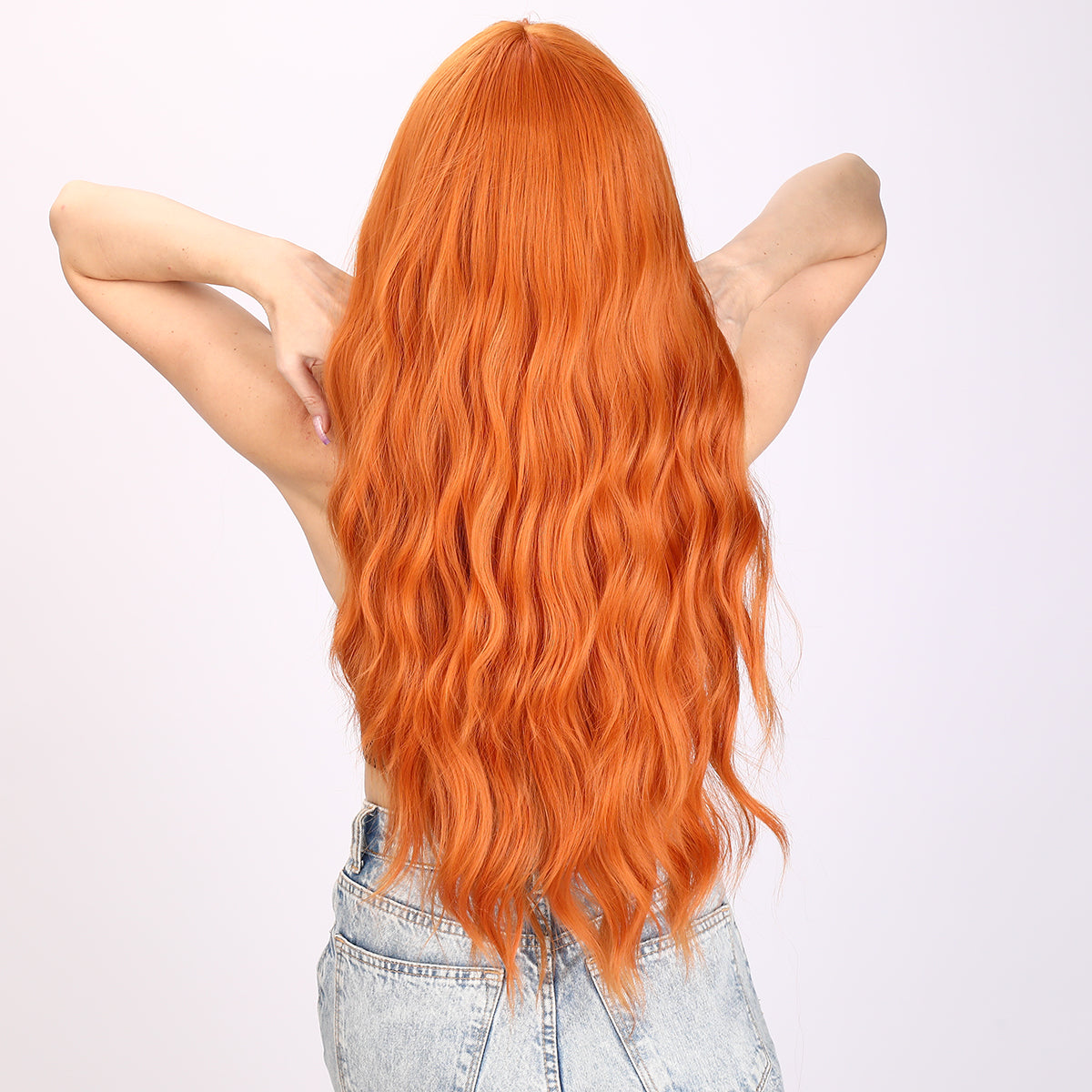 30 Inches | Orange| Daily Style |Curly Hair