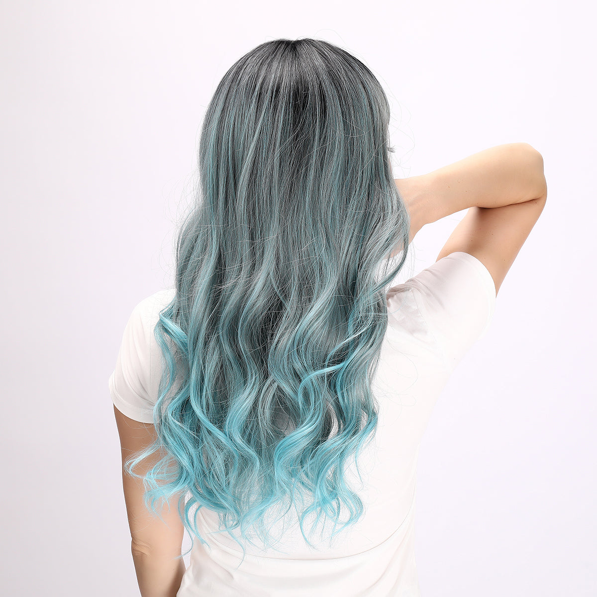 28 Inches | Omber Blue| Costume | Curly Hair