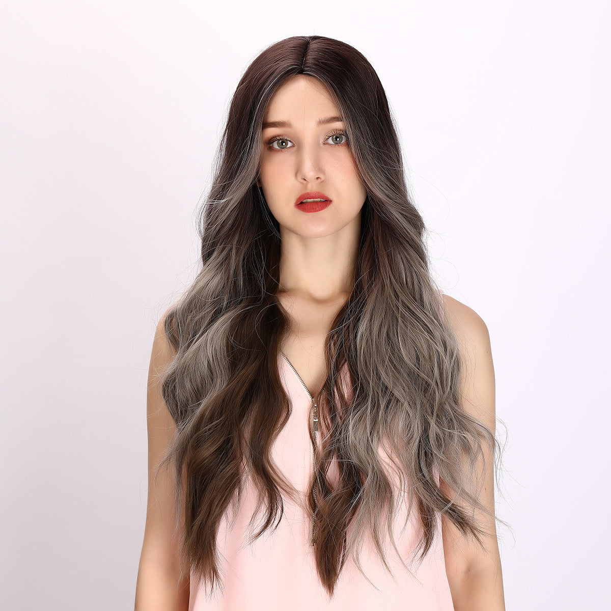 32 Inches | Mixed colors Grey Brown | Daily Style | Curly Hair